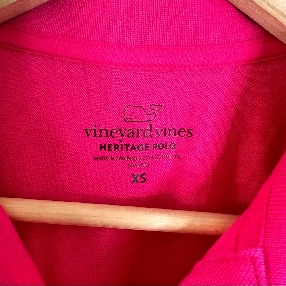 Vineyard Vines Women's Pink Short Sleeve Heritage Pique Polo Size XS - Picture 4 of 5